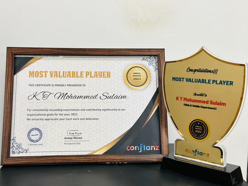 Most Valuable Player (MVP) Award at Confianz Global